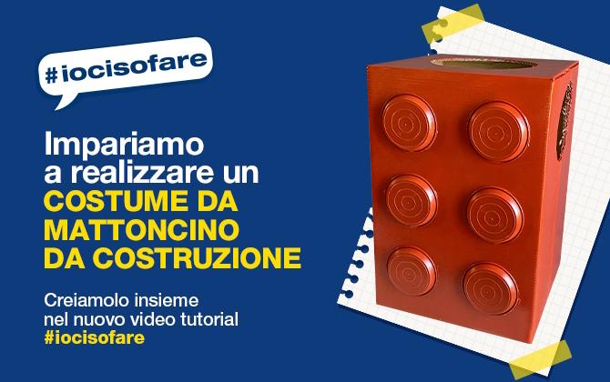 Costume di Carnevale fai da te: mattoncino per costruzioni